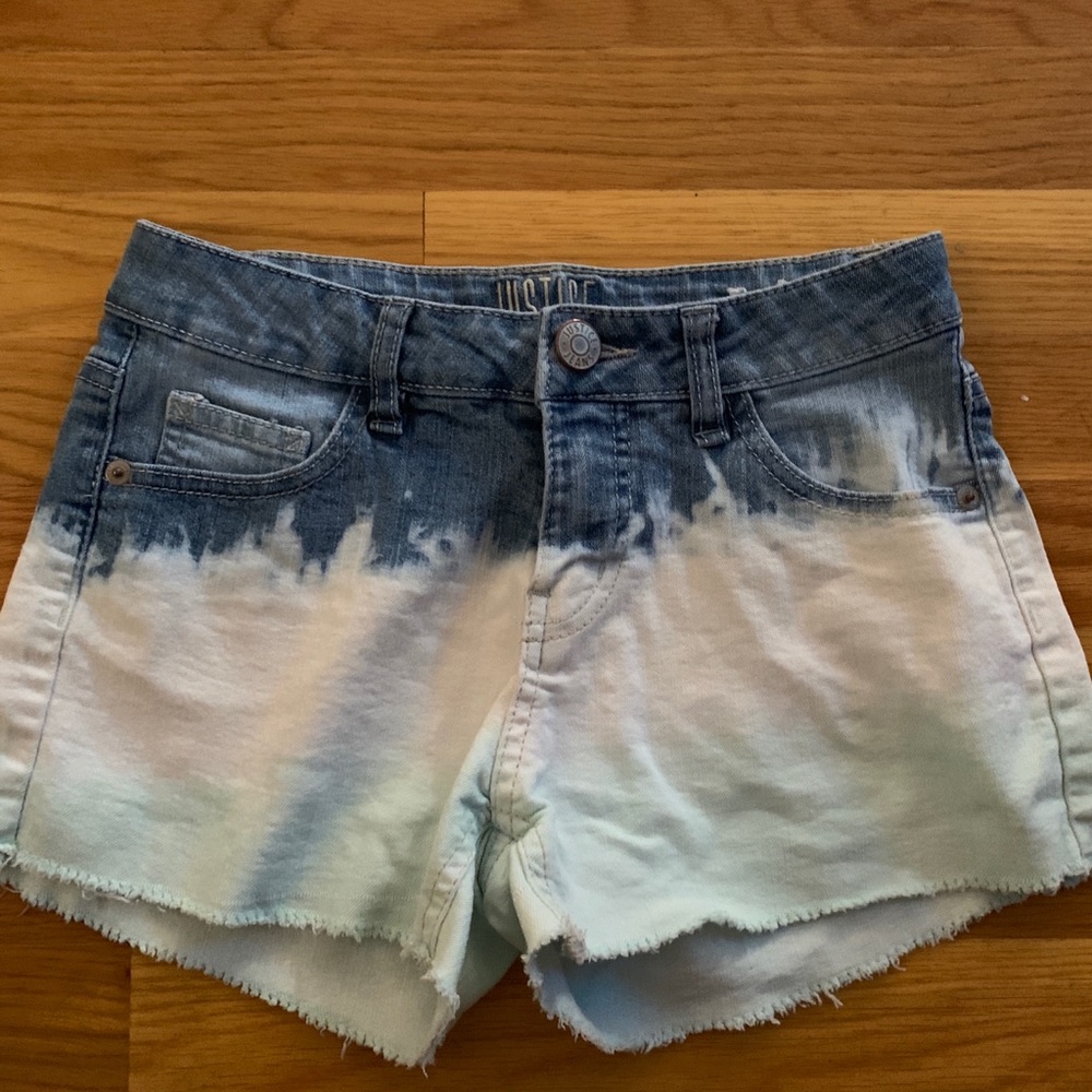 justice ombre jean shorts